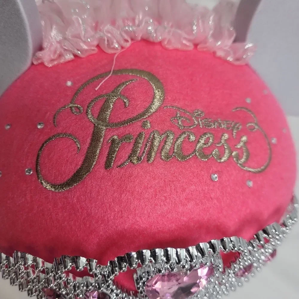 DISNEY hat‎ pink princess crown and veil mouse ears adult size wedding veil